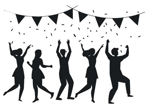 Party Silhouette Vectors And Illustrations For Free Download Freepik