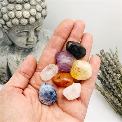 Chakra Tumbled Stones One 1 Set Of Natural 7 Chakra Polished Gemst
