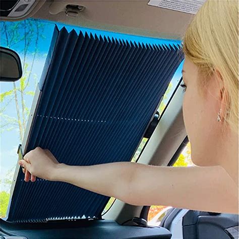 I33t Car Retractable Windshield Cover Retractable Sun Shade For Suv Front Window Sun Shade