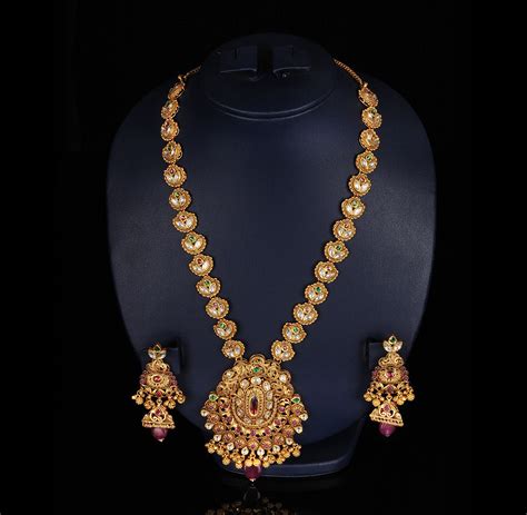Indiangoldesigns Com Beautiful Antique Bridal Necklace Sets From Vummidi