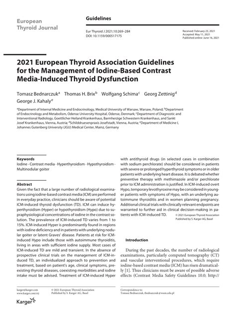 Pdf 2021 European Thyroid Association Guidelines For The Management