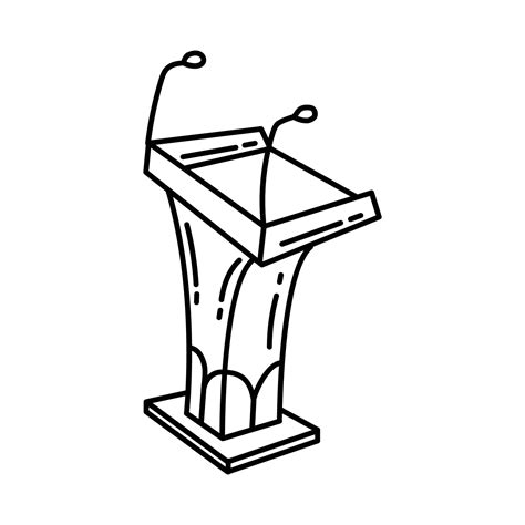 Podium Party Set Icon Vector Doodle Hand Drawn Or Outline Icon Style