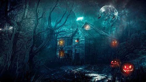 Halloween Haunted House Wallpaper Cave