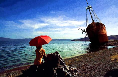 The Girl And The Shipwreck Photograph By Manolis Tsantakis Pixels
