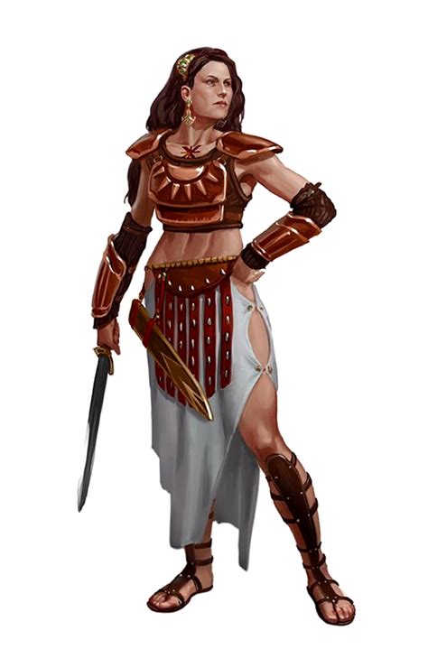 Busty blonde milf shared with friend. Female Human Gladiator Fighter - Pathfinder PFRPG DND D&D ...