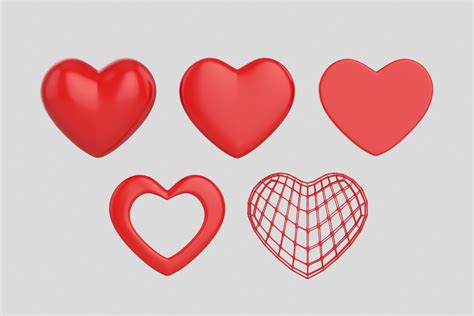 Romance Heart Shape 3d Model Cgtrader