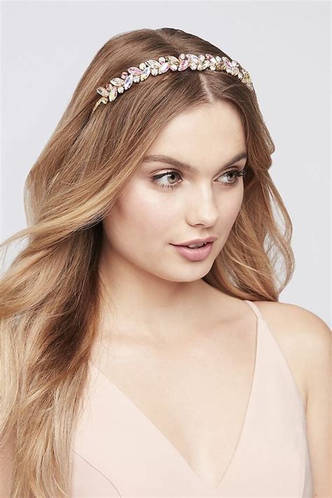 Iridescent Pastel Leaf Headband Prom Hair Accessories From Davids