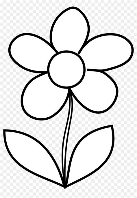 Simple Flower Outline Clip Art