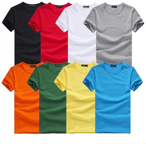 Men Round Neck T Shirt Short Sleeve Tee Solid Color Plus Size T Shirts