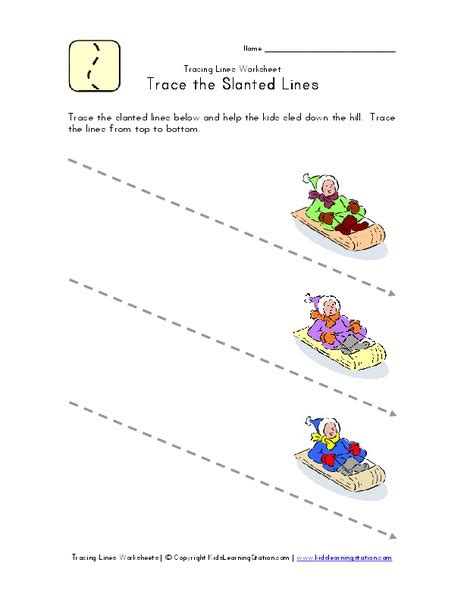 Trace The Slanted Lines Worksheet For Pre K Lesson Planet