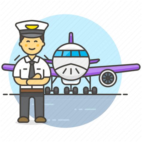 Aeroplane Airplane Airport Aviation Captain Male Pilot Icon