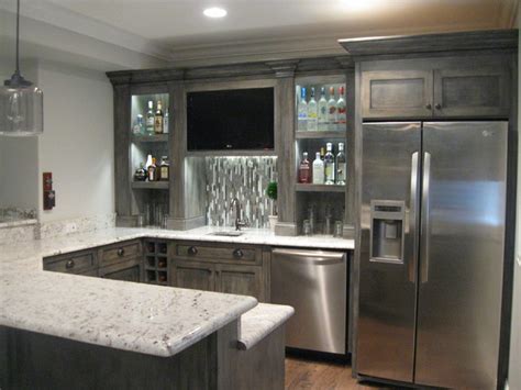 Here are some design ideas for creating an attractive and functional second kitchen in your home. Finished Basement - Contemporary - Kitchen - chicago