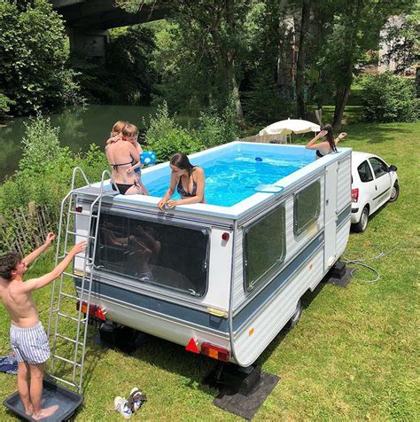 He said our manager scott has been good this year. Camper trailer turned into mobile swimming pool by ...