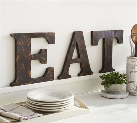 You can have thought to use plastic flowers for the accessories at creative metal letters home decor. Rustic Metal Letters | Pottery Barn