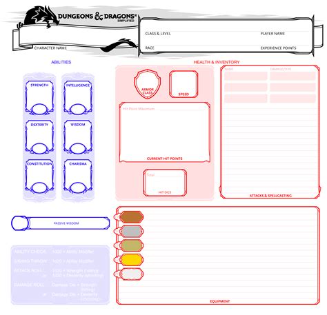 Character Sheet For New Players Kid Players