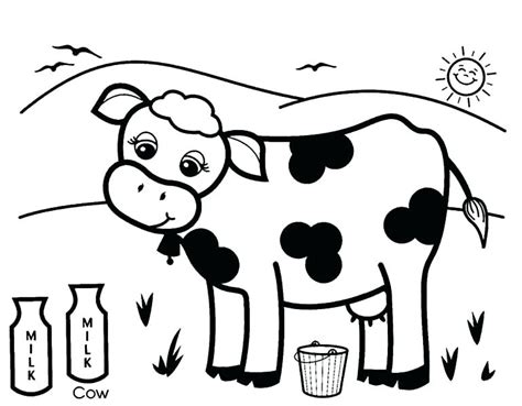 Cow coloring pages are great for any kid looking to have fun on the farm! Milk Coloring Page at GetColorings.com | Free printable ...