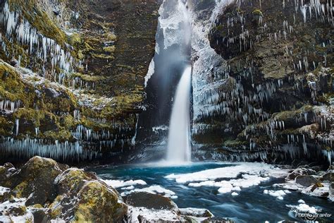 Gluggafoss In Winter Iceland Waterfalls Iceland Europe