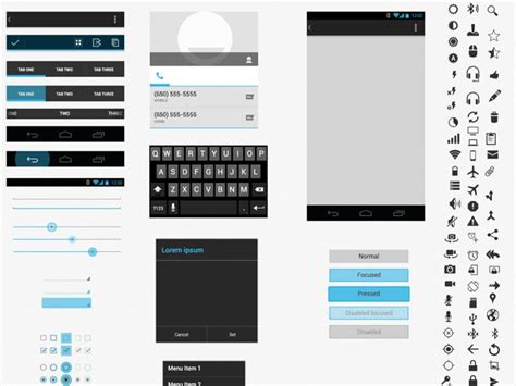 Free Android Gui And Wireframe Templates 2014