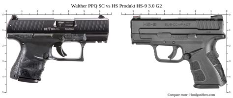 Walther Ppq Sc Vs Hs Produkt Hs G Size Comparison Handgun Hero