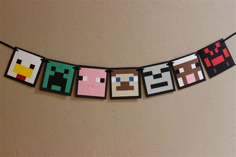 Find derivations skins created based on this one; Minecraft inspired really cute banner, use as a room decoration or just for a party | Banners ...