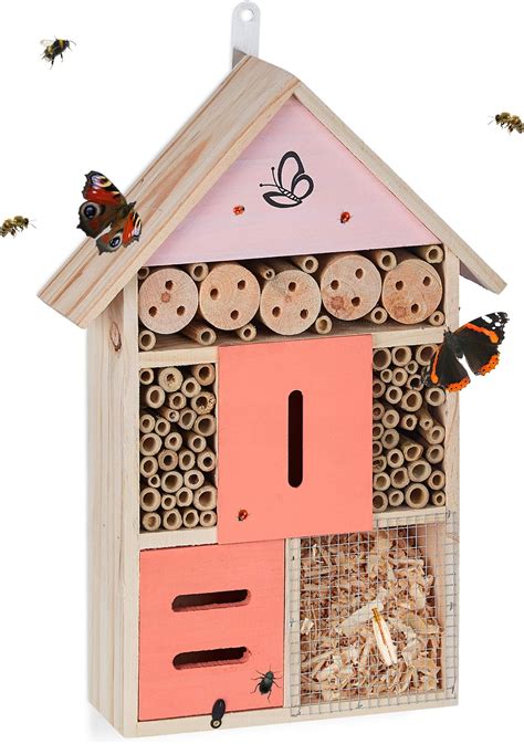 Relaxdays Insect Hotel Nesting Aid Wild Bees Beetles Garden