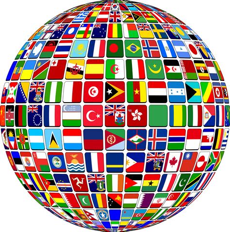 Globe With Country National Flags Png Image Purepng Free