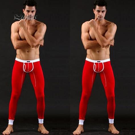 Buy Mens U Convex Pouch Skinny Pants Thermal Underwear Leggings At
