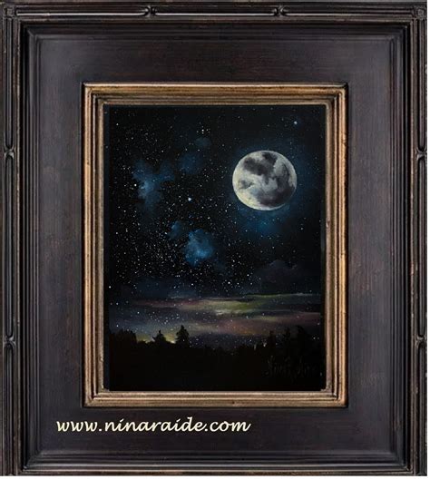 Moonstruck Original Painting Oil Painting 8x6 Full Moon Etsy