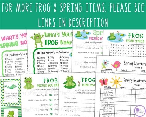 Frog Word Search Printable Frog Activity For Kids Word Game Etsy