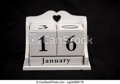 Calendar Cubes January Sixteenth 16 16th Calendar Cubes Black
