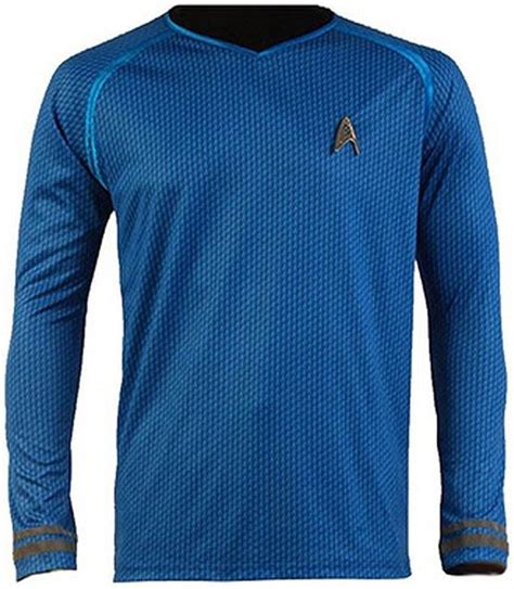 Mens Shirts And Tops Official Star Trek Science Badge Logo Uniform Blue
