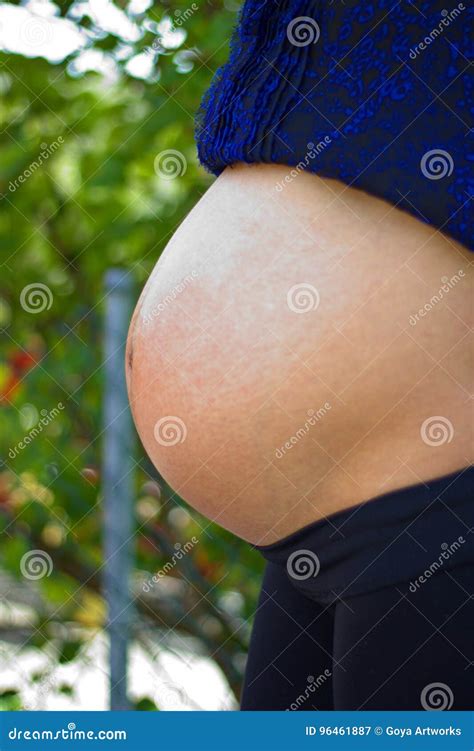 Pregnant Woman With A Big Belly Stock Image Image Of Belly Beautiful 96461887