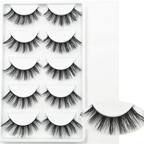 Yokpn Fashion 3d False Eyelashes 5 Pairs Natural Curl Real Eye Lashes