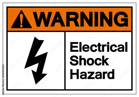 Warning Electrical Shock Hazard Symbol Sign Vector Illustration Isolate On White Background