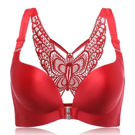 Push Up Butterfly Front Closure Wire Free Smooth Strappy Back Bra Soft Bra Bra Front Closure Bra