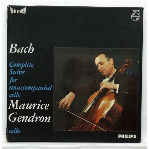 js bach the 6 suites for cello solo bwv 1007 1012 by maurice gendron lp box set with