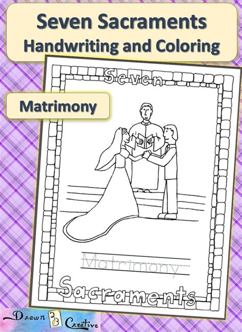 Seven Sacraments Handwriting And Coloring Matrimony Drawn2bcreative