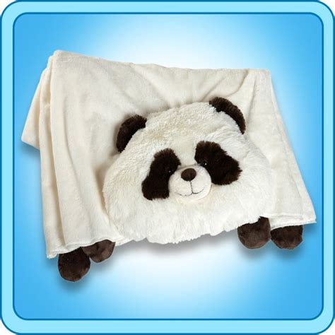 Authentic Pillow Pet Comfy Panda Blanket Plush Toy T