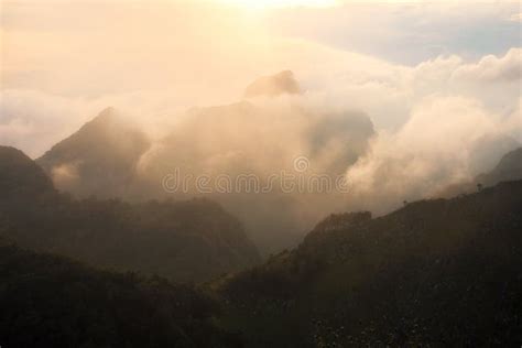 Landscape Of Chiang Dao Mountain With Cloud In Chiangmai Thailand