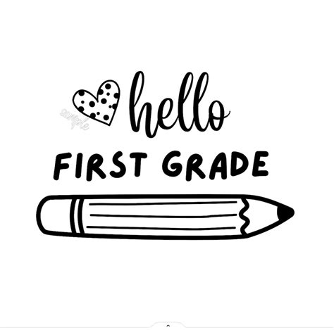 Hello First Grade Svg First Grade School Svg First Grader Etsy