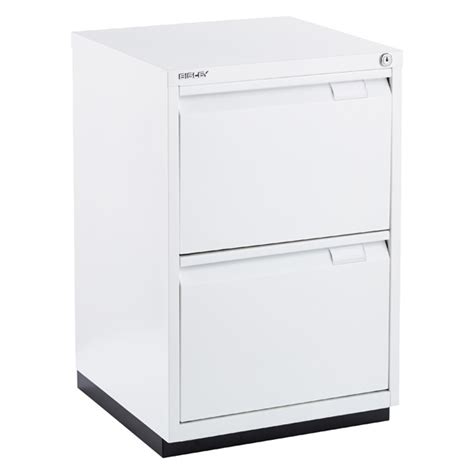 It has two roomy file drawers and it's made of real wood. Bisley White Premium 2-Drawer Locking Filing Cabinet | The ...