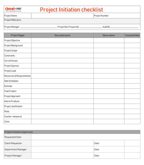 Project Initiation Form Template