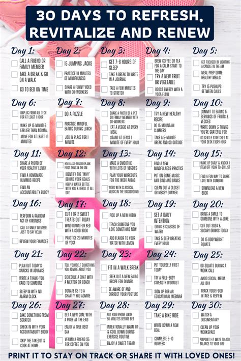 Wellness Challenge Happiness Challenge Health Challenge 30 Day Challenge Journal Monthly