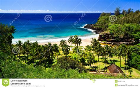 Secluded Beach Kauai Hawaii Stock Photo Image Of Ocean Colorful