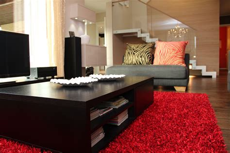 Red Carpet Livingroom Home Decor Colorful Interiors Furniture