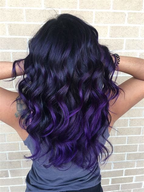 Deep Purple Balayage Purple Ombre Hair Balayage Hair Hair Color Purple