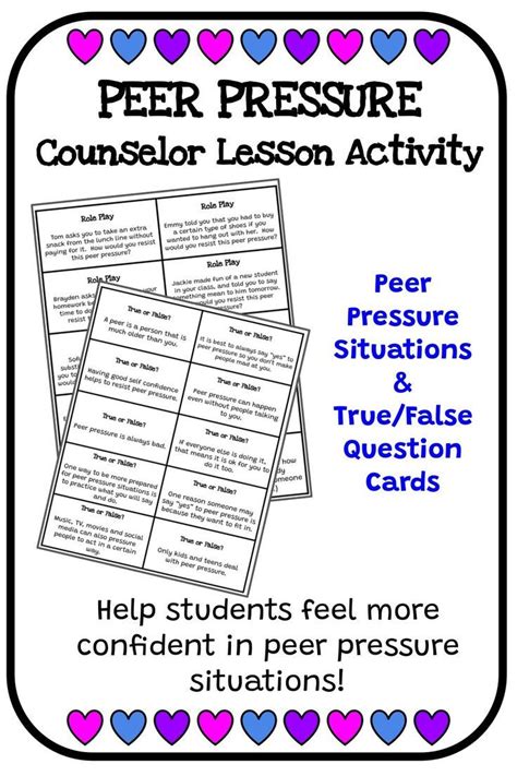 This Peer Pressure Card Activity Is A Great Way To Help Students Feel