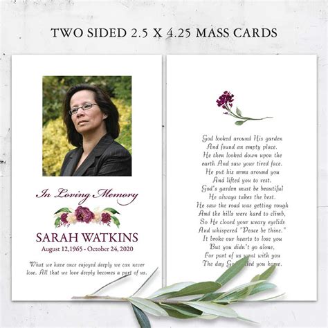 Custom Funeral Mass Cards Printed Memorial Cards For Funeral