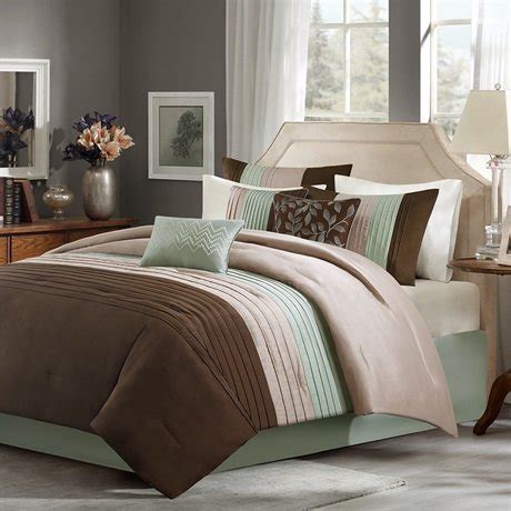 Pillow measures 12 inches by 16 inches. Light Blue and Brown Bedding & Comforter Sets