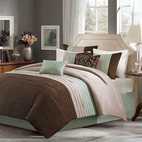 Sheet set is constructed of a sumptuous 100% cotton fabric. Light Blue and Brown Bedding & Comforter Sets